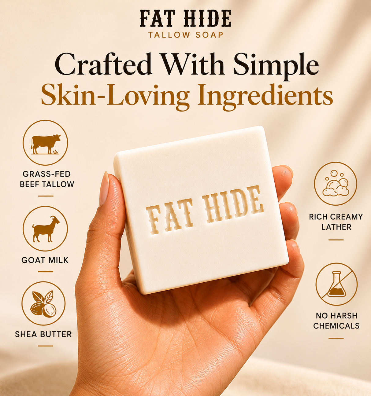 Naked Fat Unscented - Tallow Soap