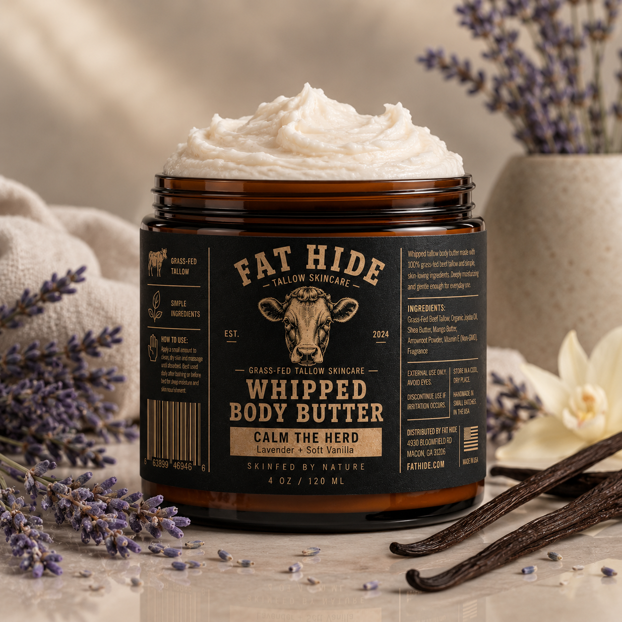 Calm the Herd Lavender + Soft Vanilla - Whipped Tallow Body Butter