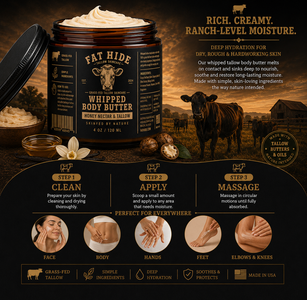 Honey Nectar & Tallow – Whipped Tallow Body Butter