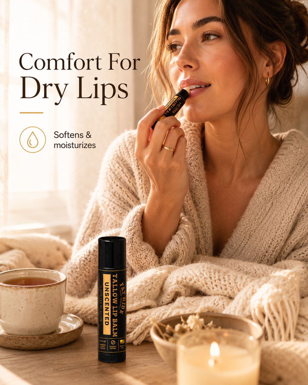 Naked Fat Unscented - Tallow Lip Balm