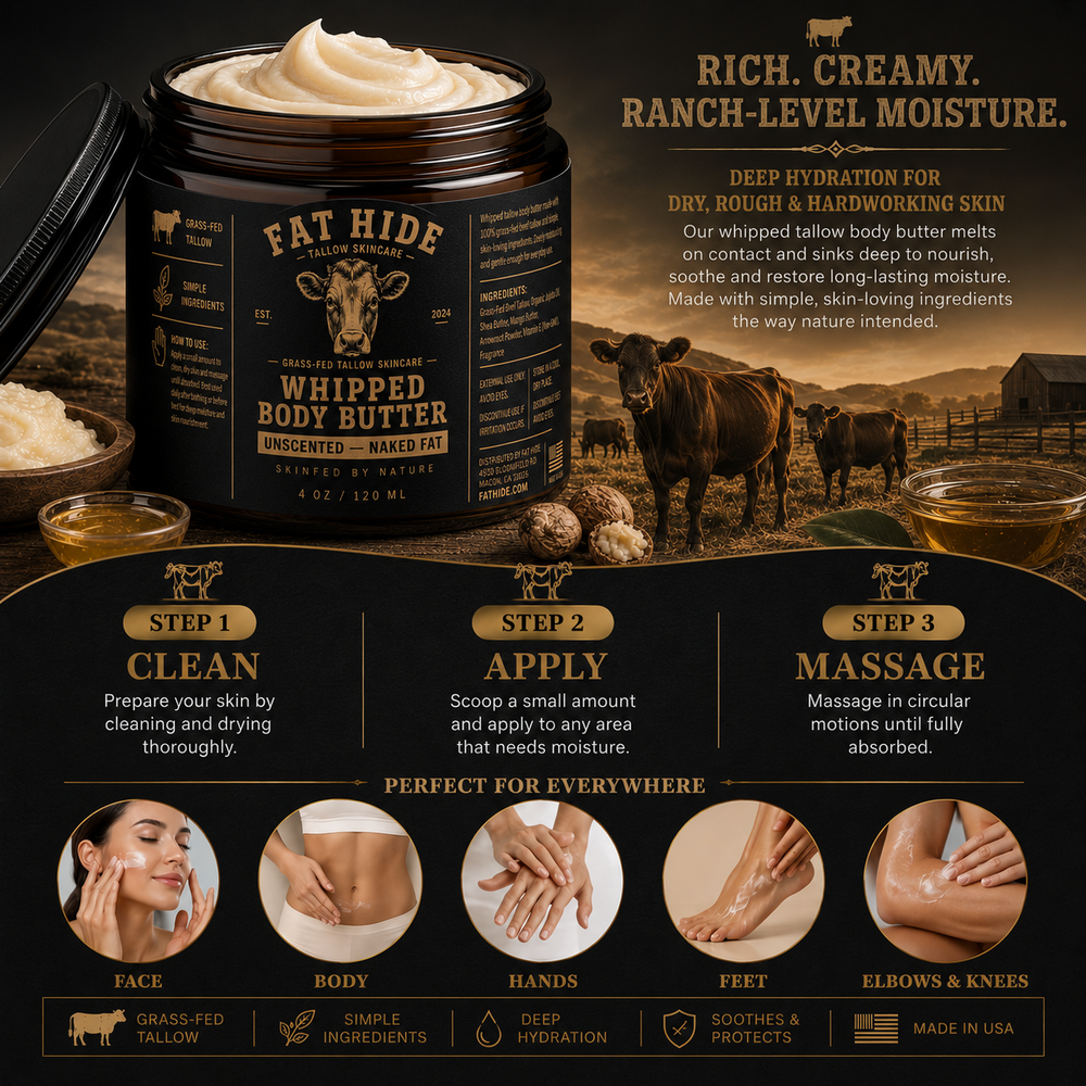 Naked Fat Unscented - Whipped Tallow Body Butter